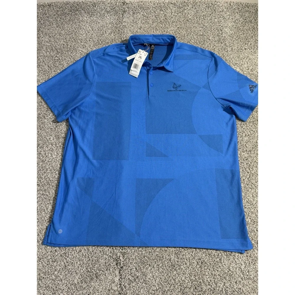 (2) Men's 2XL‎ XXL Golf Polo Adidas Callaway NWT - EUC BLUE Opti-Dri